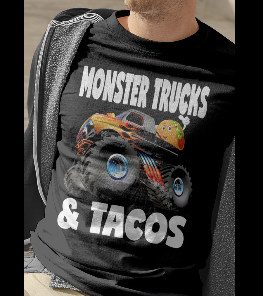 Monster Trucks And Tacos Funny Cute Taco Truck Adventure T-Shirt