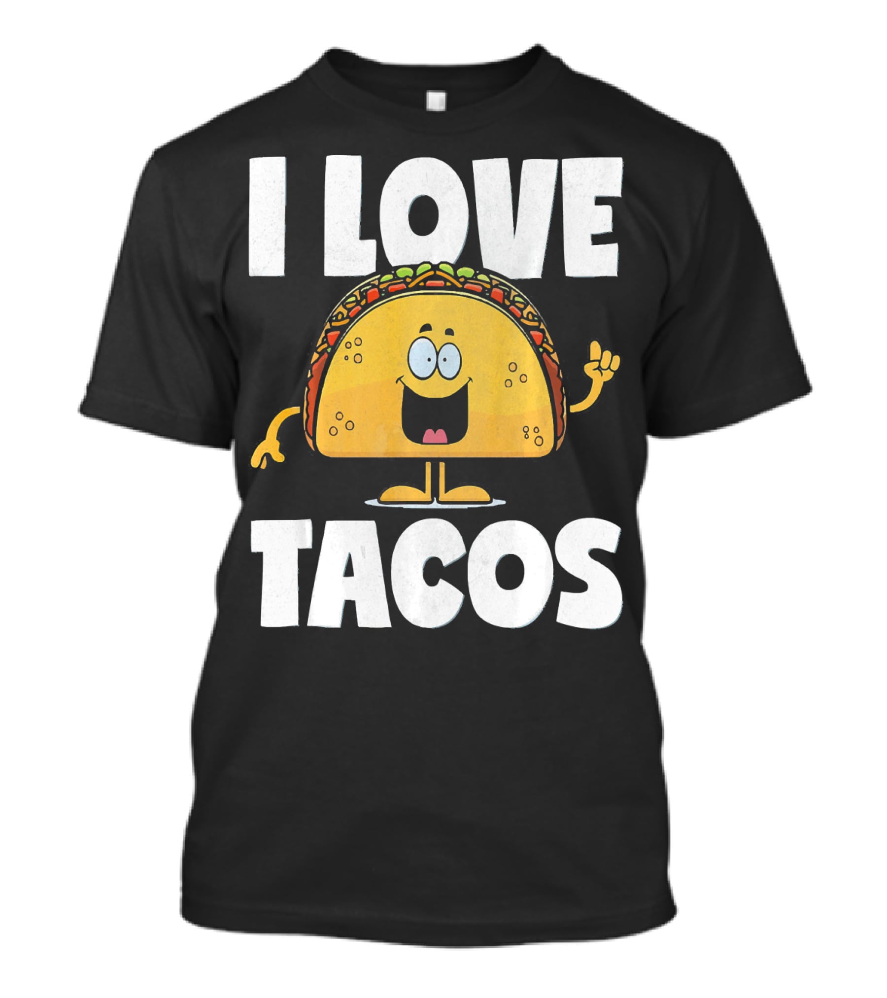 I Love Tacos Funny Vintage Retro Cute Taco Cartoon T-Shirt