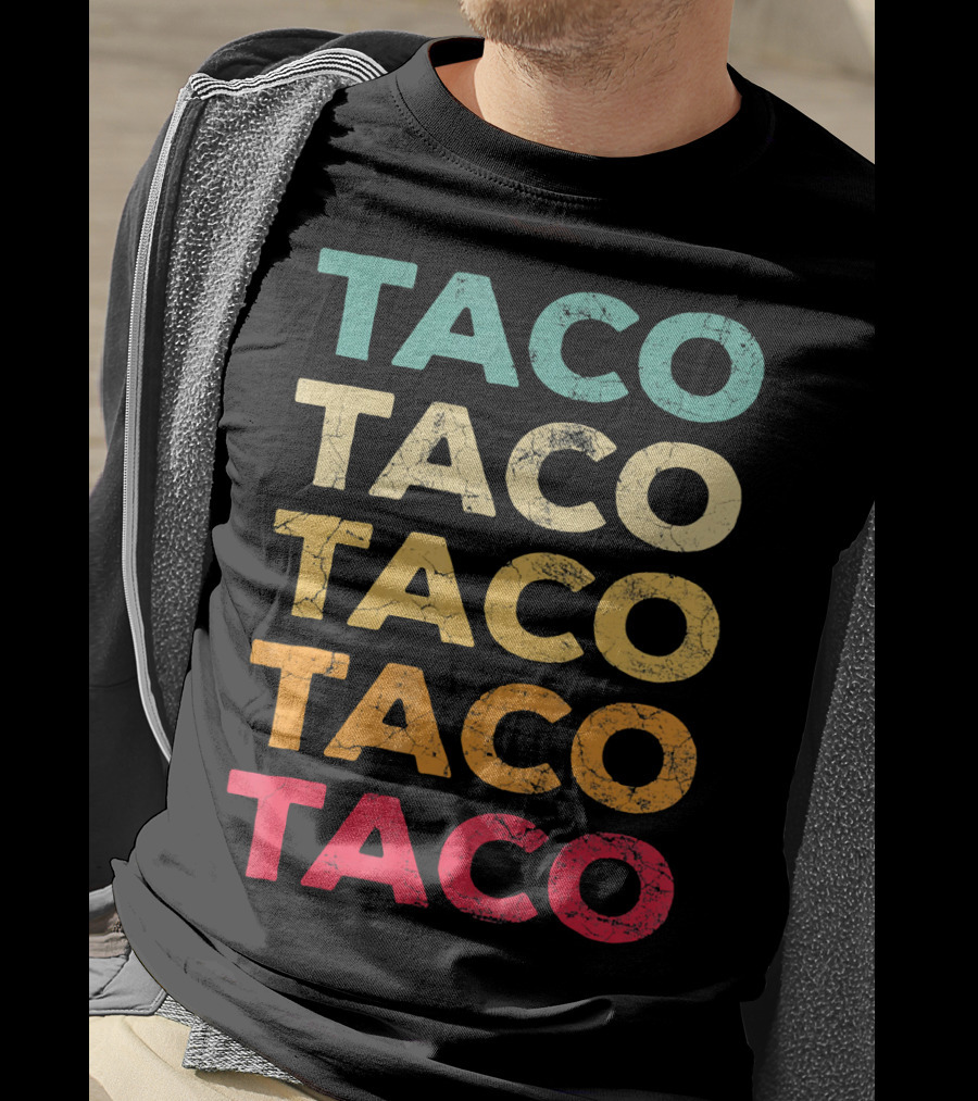 FUNNY TACO TACO TACO TACO TACO Retro Taco BIRTH T-Shirt
