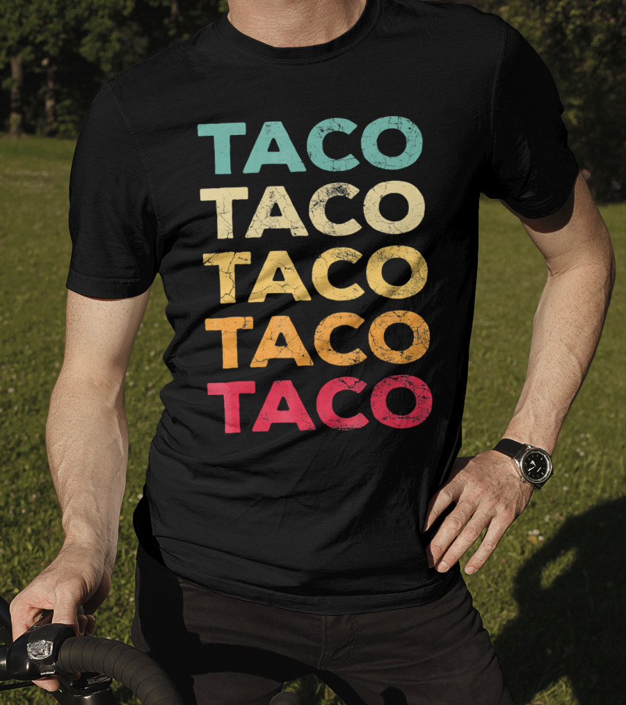 FUNNY TACO TACO TACO TACO TACO Retro Taco BIRTH T-Shirt
