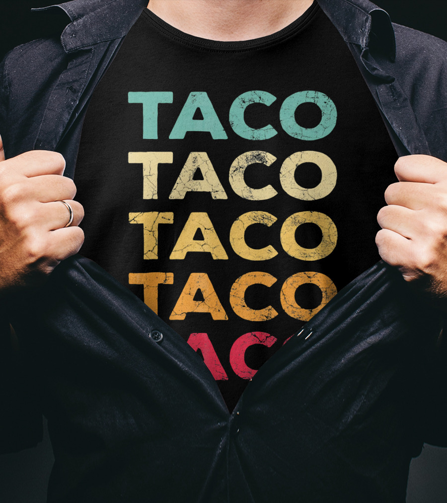FUNNY TACO TACO TACO TACO TACO Retro Taco BIRTH T-Shirt