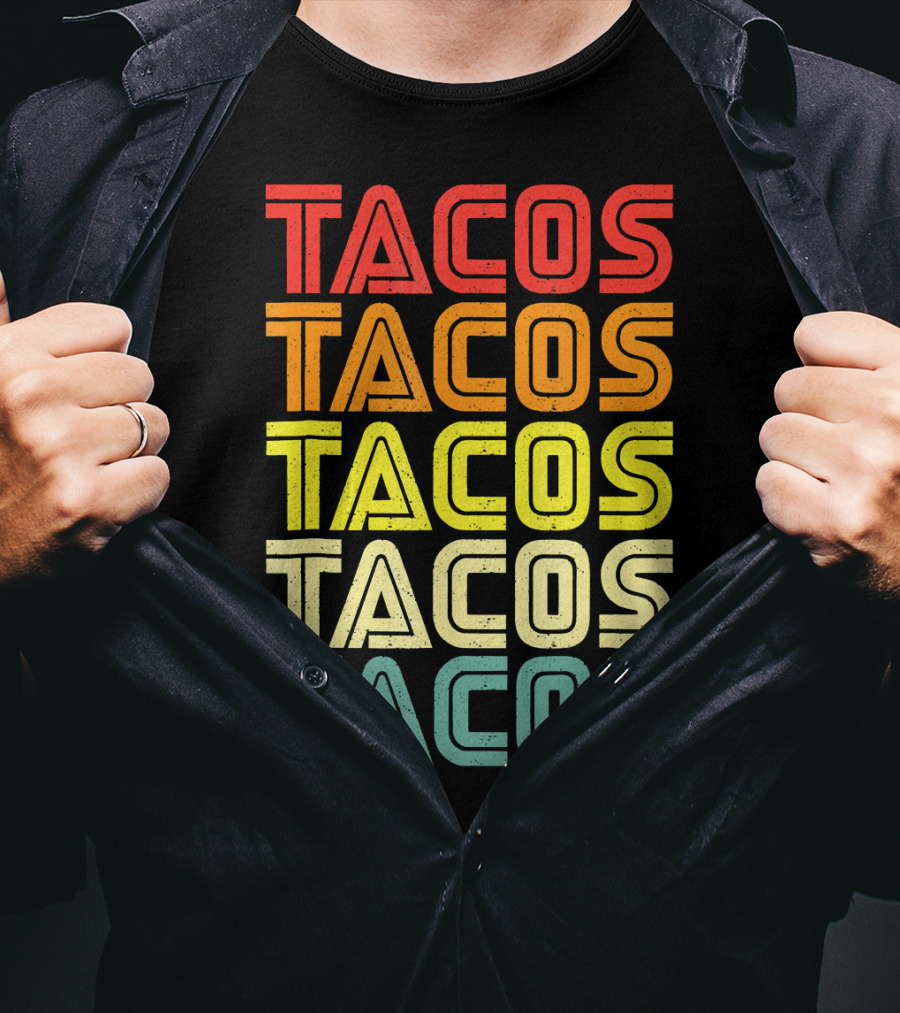 Vintage Retro Mexican Tacos Tuesday T-Shirt