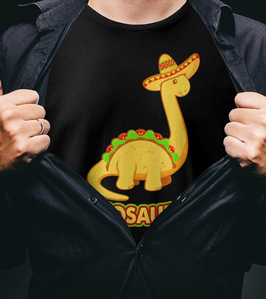 Tacosaurus Sombrero Dinosaur Taco T-Shirt