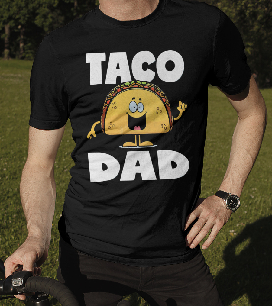 Taco Dad Funny Vintage Tacos Fathers Cartoon T-Shirt