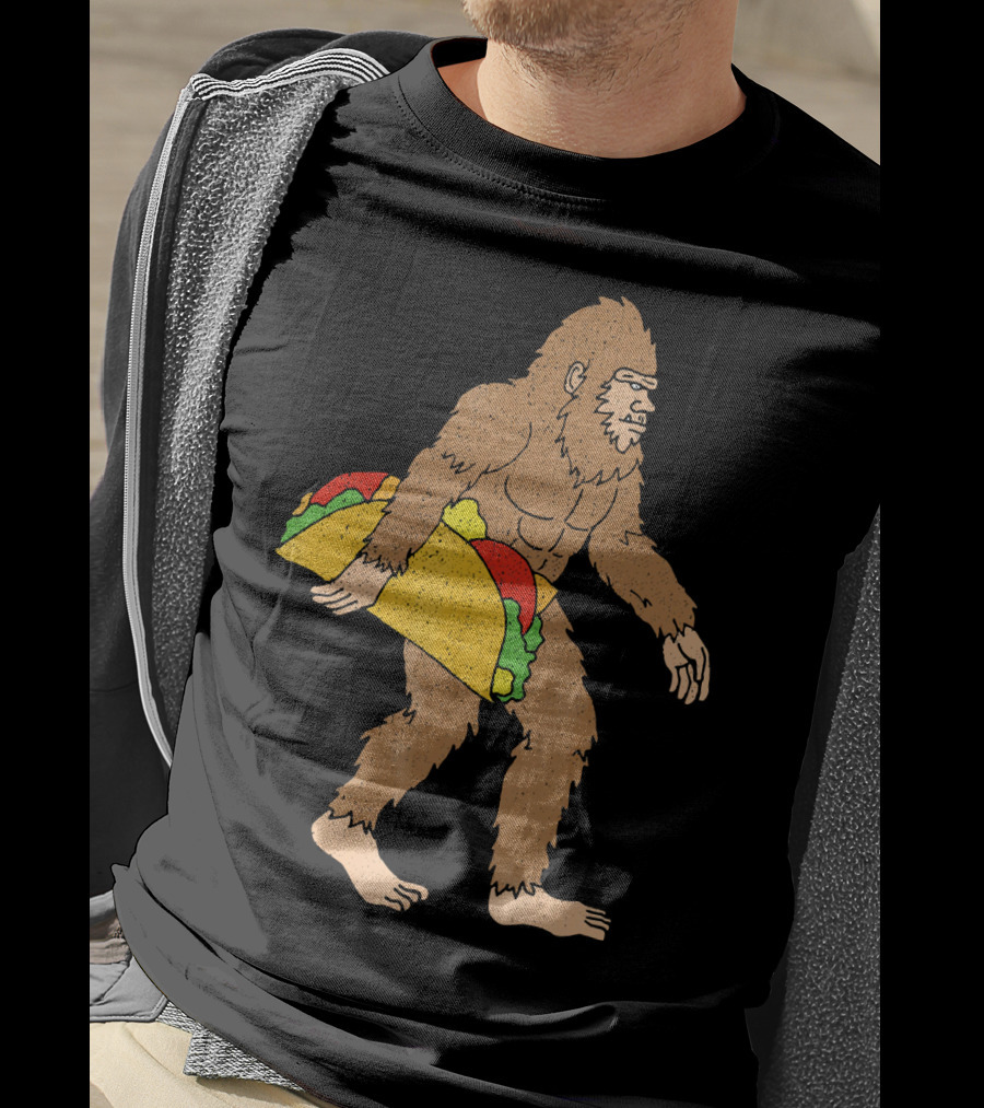 Funny Yetti Big Foot Taco Holding T-Shirt