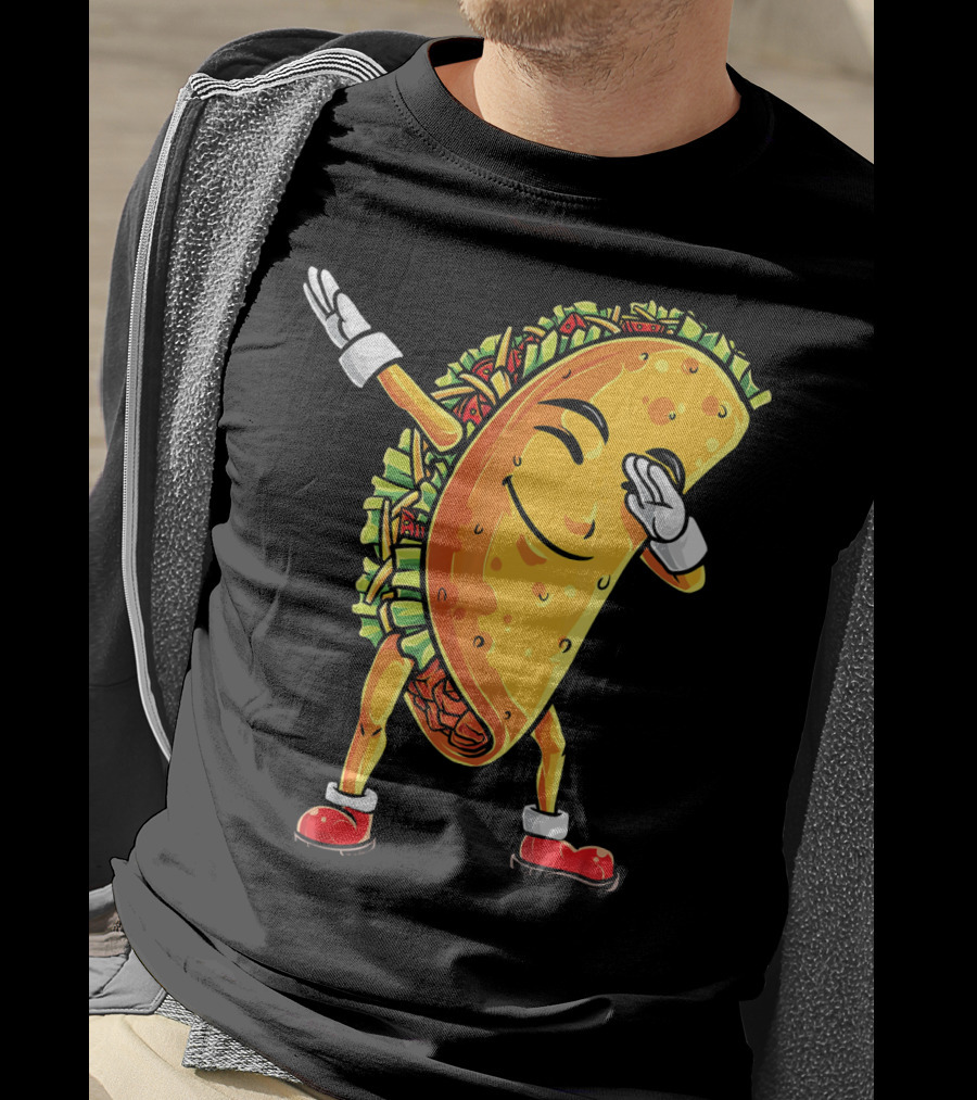 Funny Dabbing Taco Cinco De Mayo Mexican T-Shirt