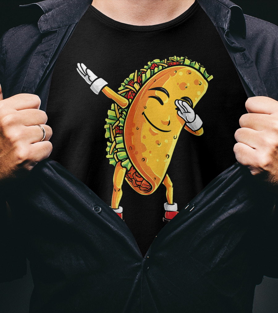 Funny Dabbing Taco Cinco De Mayo Mexican T-Shirt
