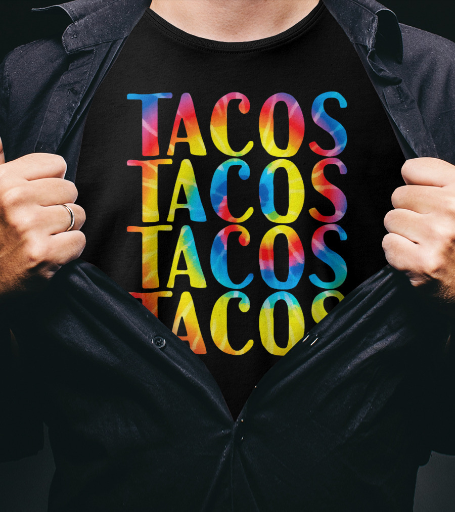Tacos Tacos Tacos Tacos Retro Tie Dye Vintage T-Shirt