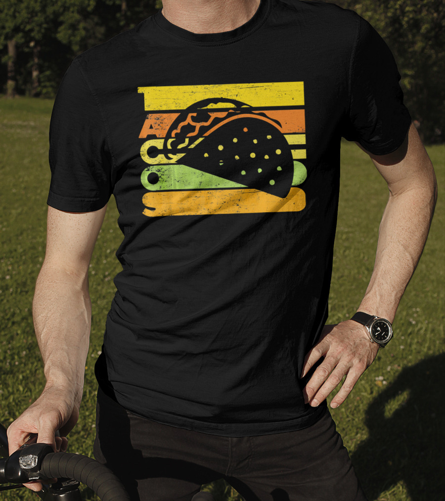 Vintage Retro Style Tacos Funny Ta Stripes Taco T-Shirt