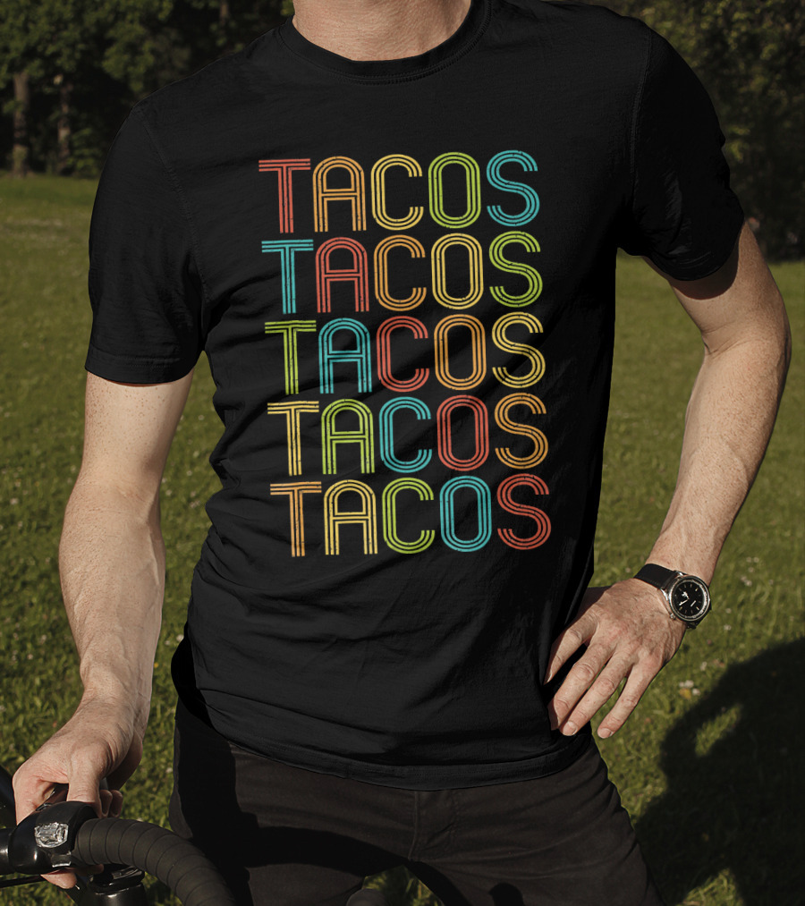 Vintage TACOS Rainbow Retro 70s T-Shirt