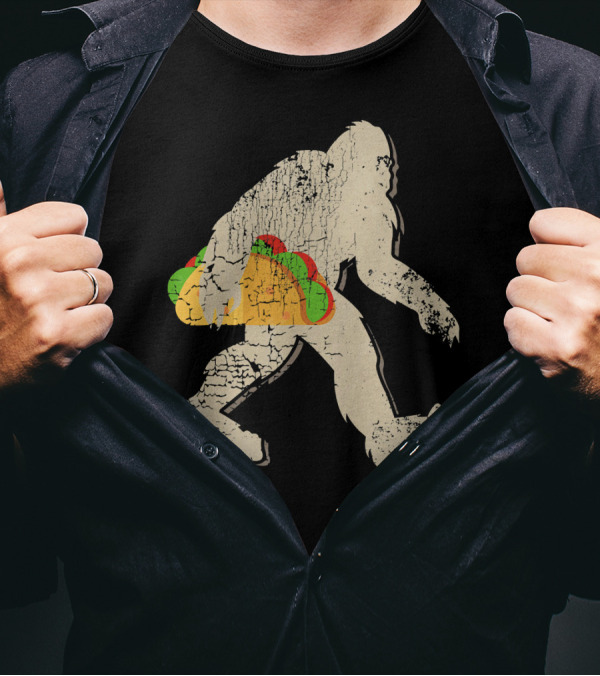 Sasquatch Bigfoot With Taco T-Shirt