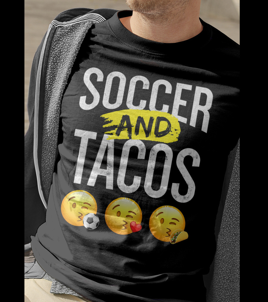 Soccer And Tacos Emoji Soccer Heart Tacos Emoji T-Shirt