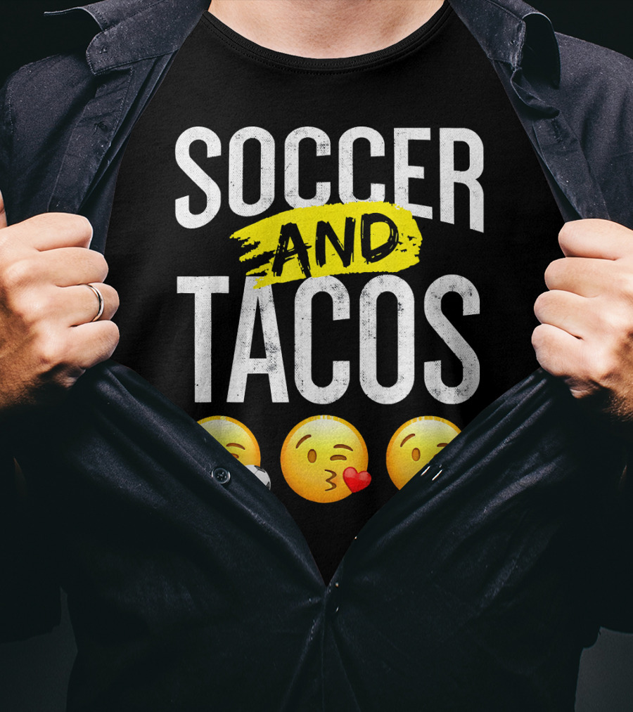 Soccer And Tacos Emoji Soccer Heart Tacos Emoji T-Shirt