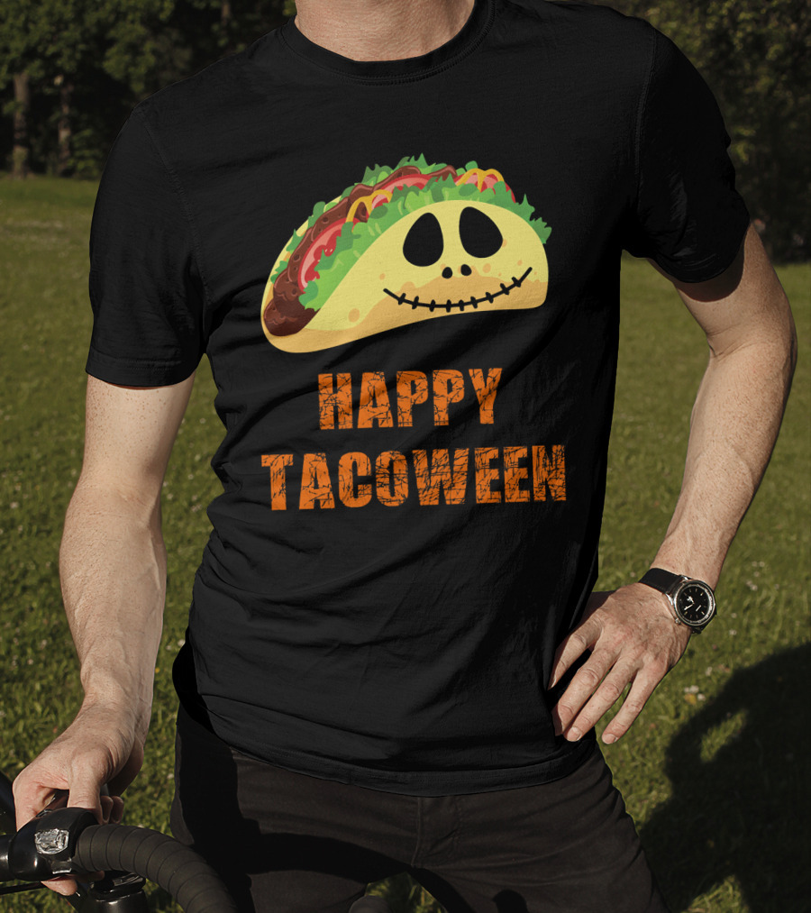 Happy Tacoween Halloween Taco Skeleton Face T-Shirt