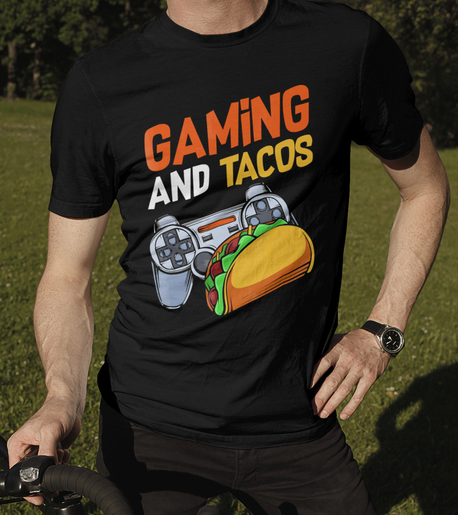 Gaming And Tacos Food Gaming Controller Fun T-Shirt