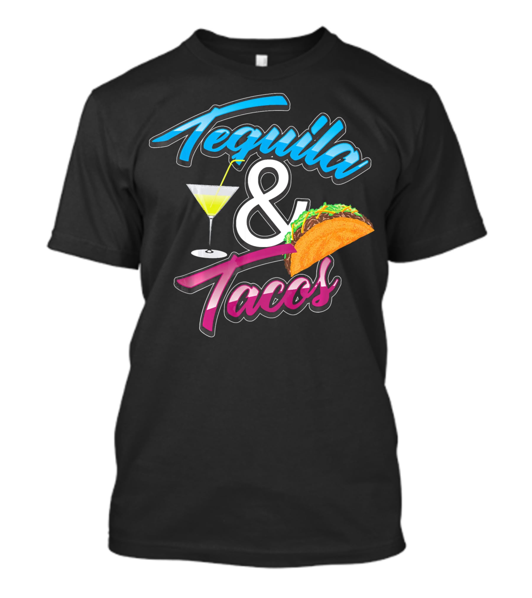 Tequila And Tacos Cute Mexican Food Martini Glass Taco T-Shirt
