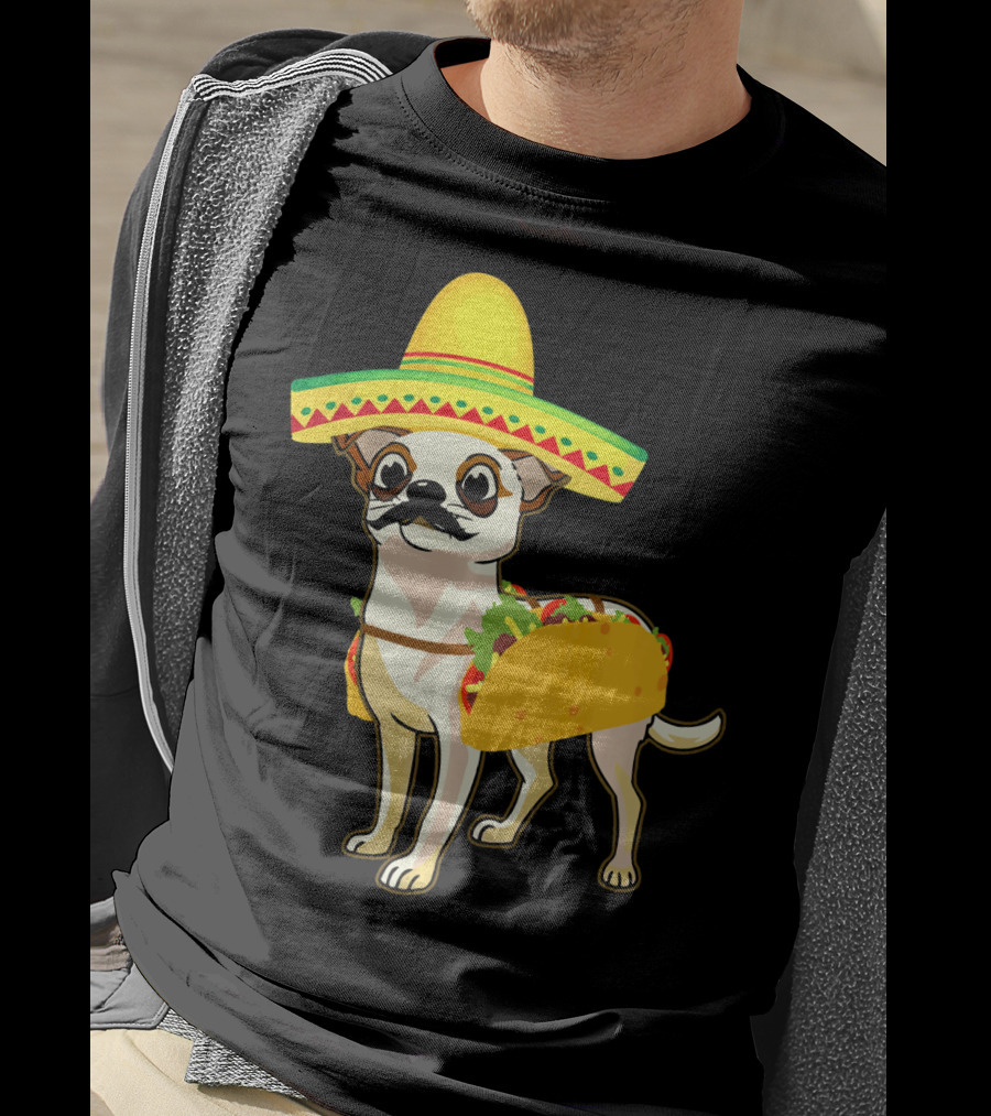 Funny Mexican Chihuahua Taco Cinco De Mayo T-Shirt