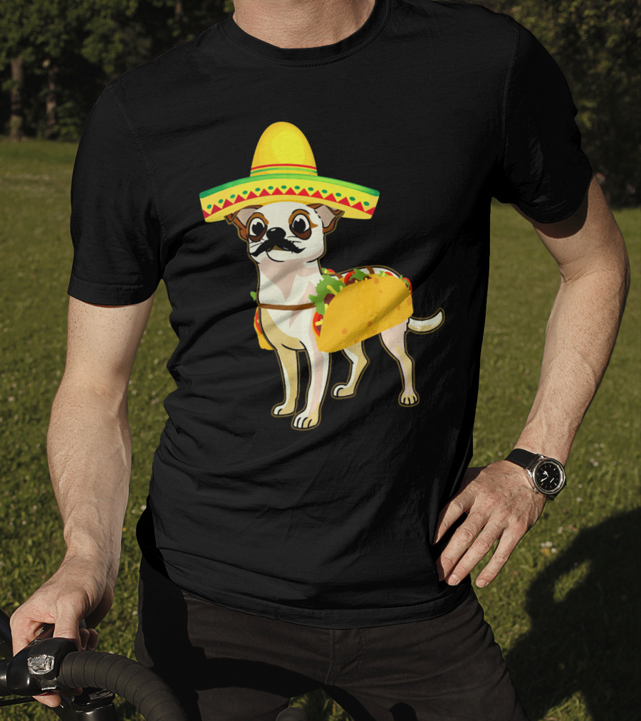 Funny Mexican Chihuahua Taco Cinco De Mayo T-Shirt