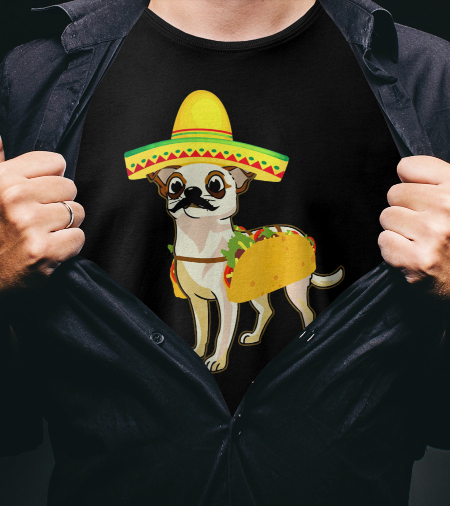 Funny Mexican Chihuahua Taco Cinco De Mayo T-Shirt