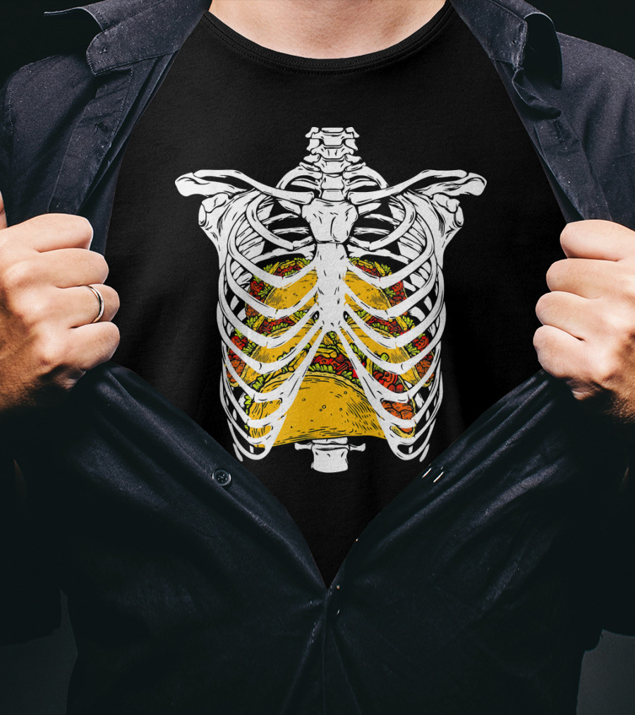 Halloween Costume Skeleton Rib Taco Filling T-Shirt