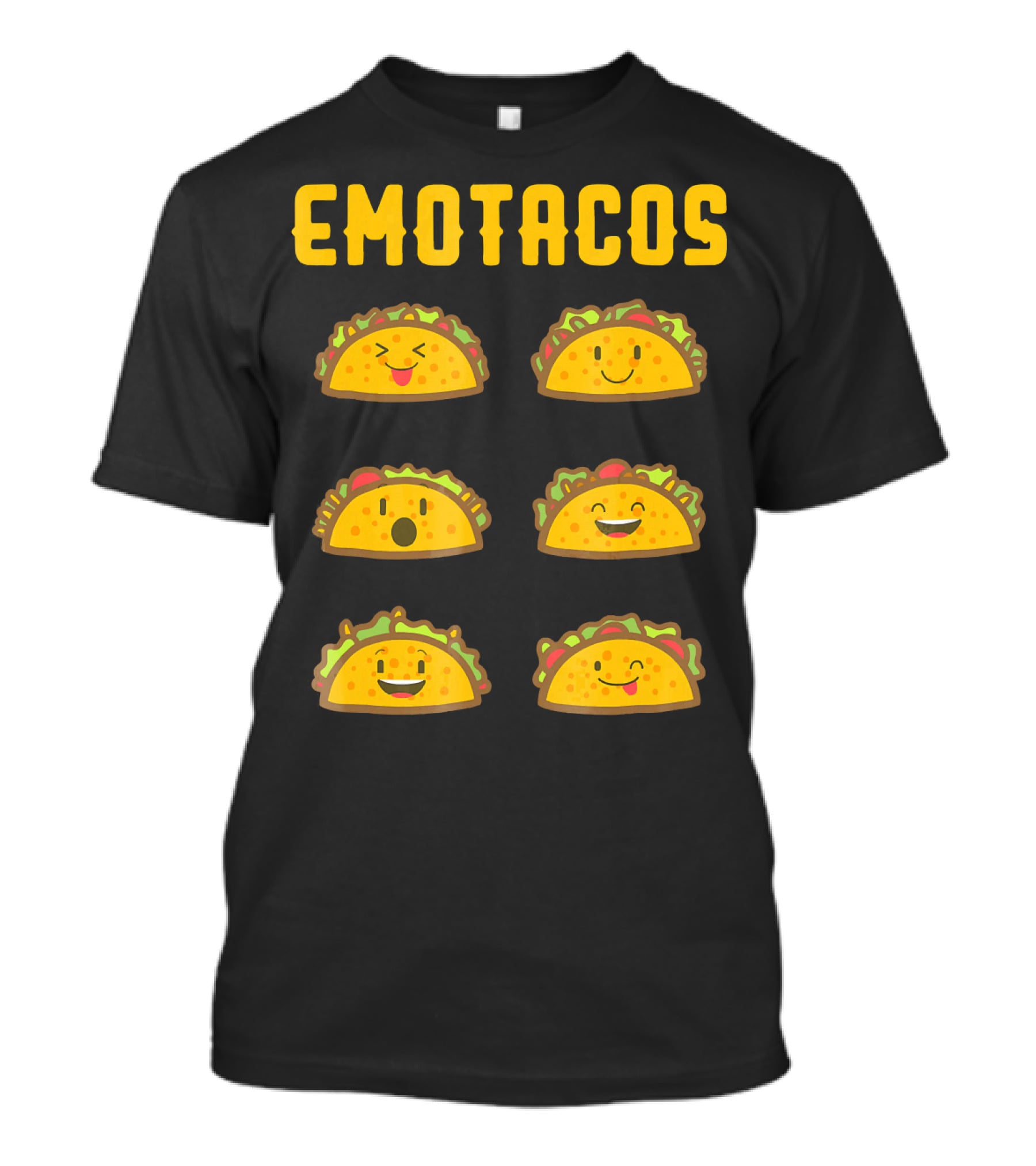 EMOTACOS Funny Mexican Tacos Emoticon Faces T-Shirt