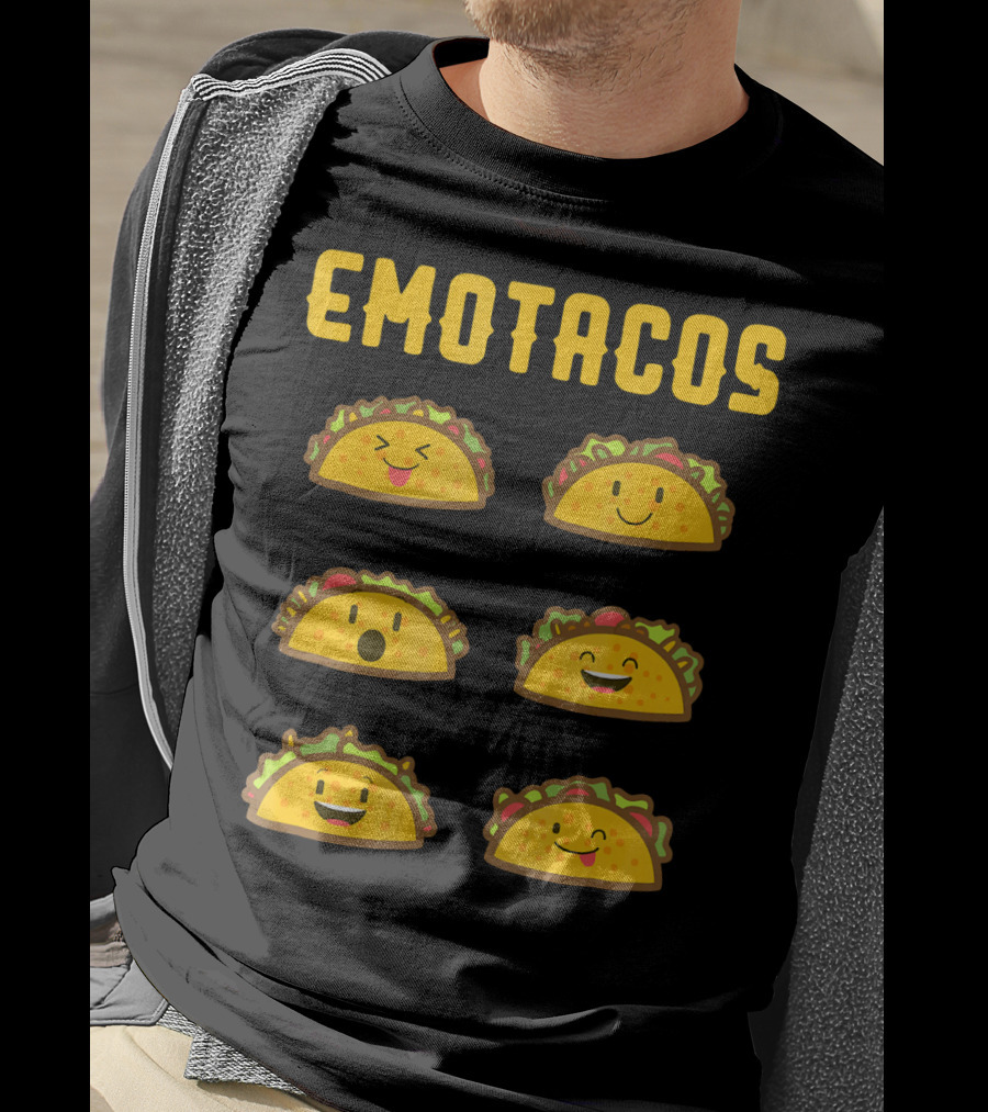 EMOTACOS Funny Mexican Tacos Emoticon Faces T-Shirt
