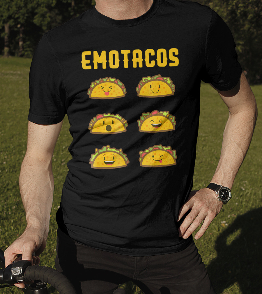 EMOTACOS Funny Mexican Tacos Emoticon Faces T-Shirt