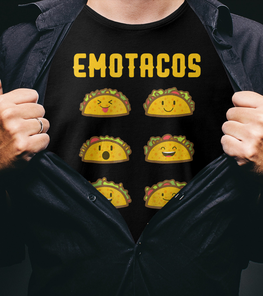 EMOTACOS Funny Mexican Tacos Emoticon Faces T-Shirt