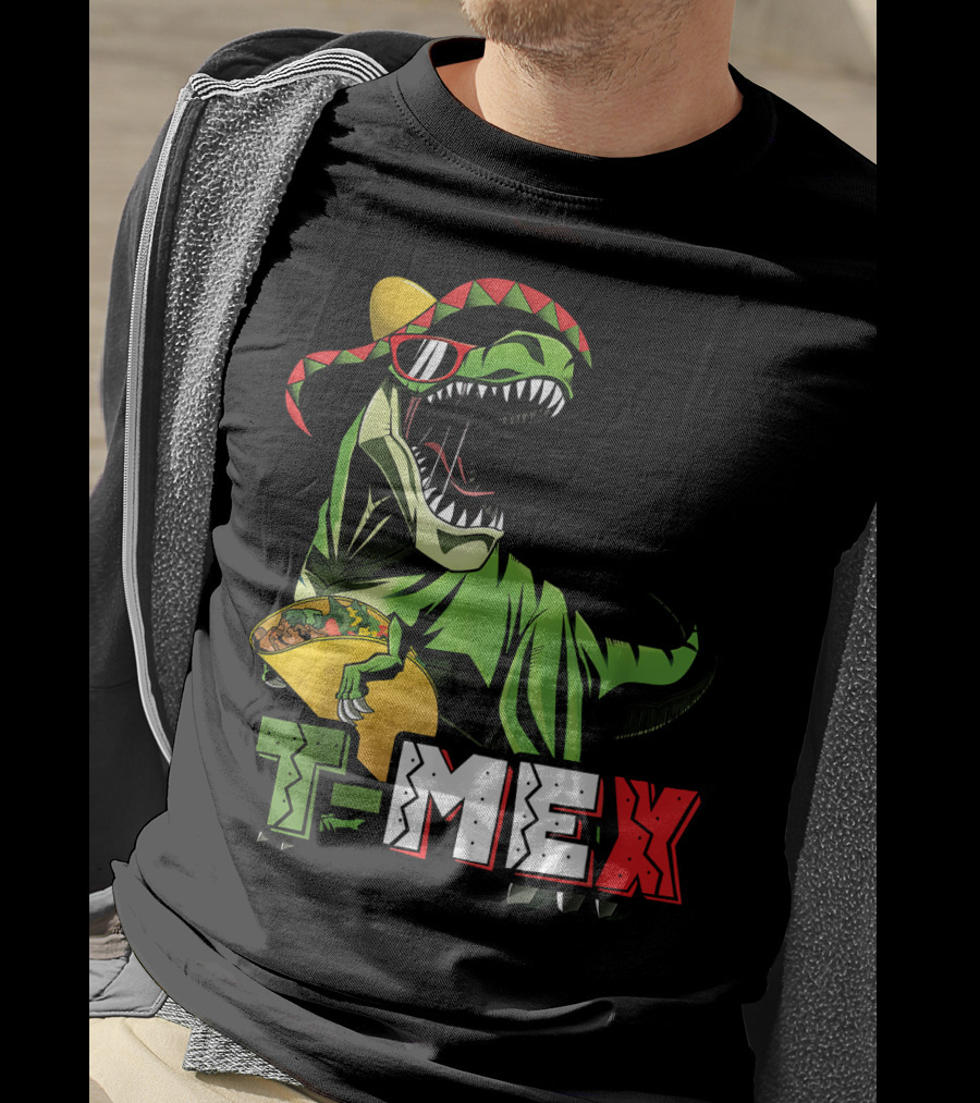 Taco Tuesday T-Mex Dinosaur With Sombrero T-Shirt