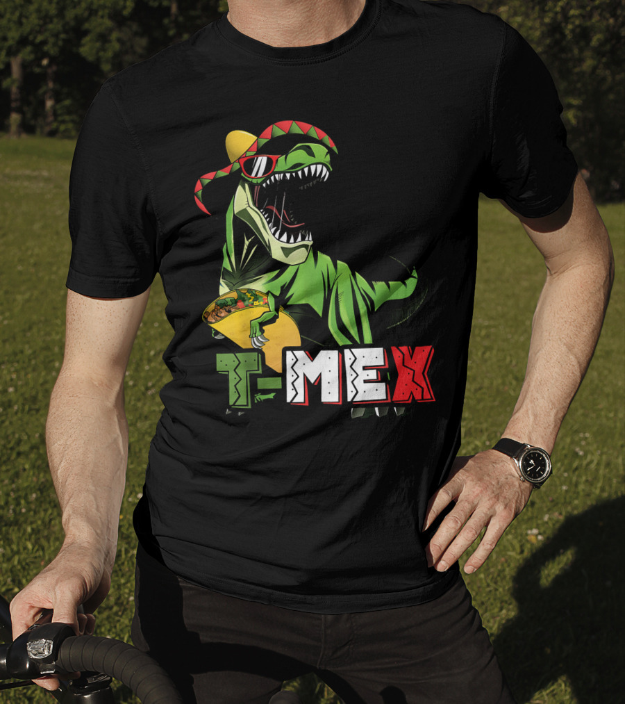 Taco Tuesday T-Mex Dinosaur With Sombrero T-Shirt