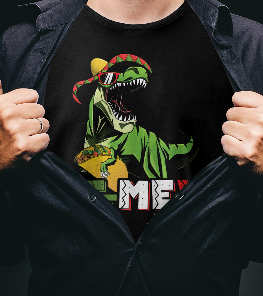 Taco Tuesday T-Mex Dinosaur With Sombrero T-Shirt