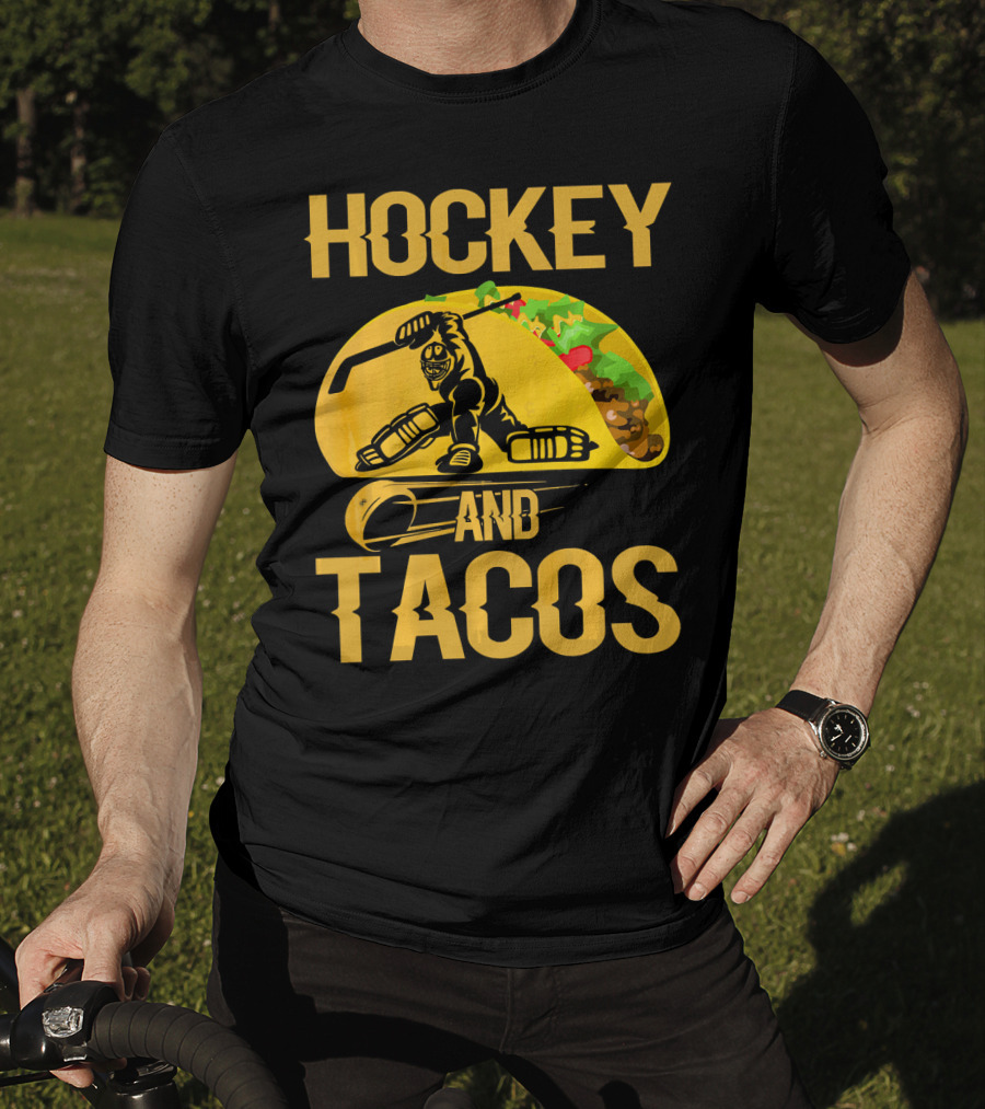 Hockey Taco Enthusiast With Skating Player And Vibrant Filling T-Shirt
