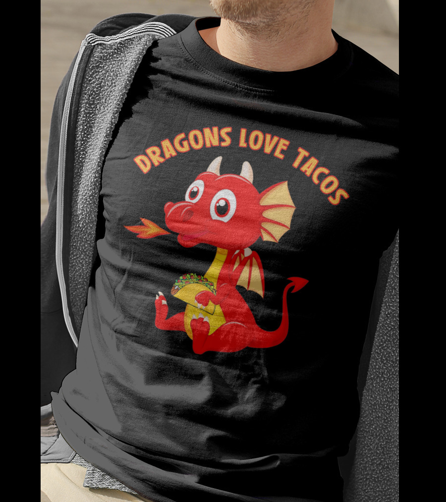 Dragons Love Tacos Funny Fish Dish T-Shirt