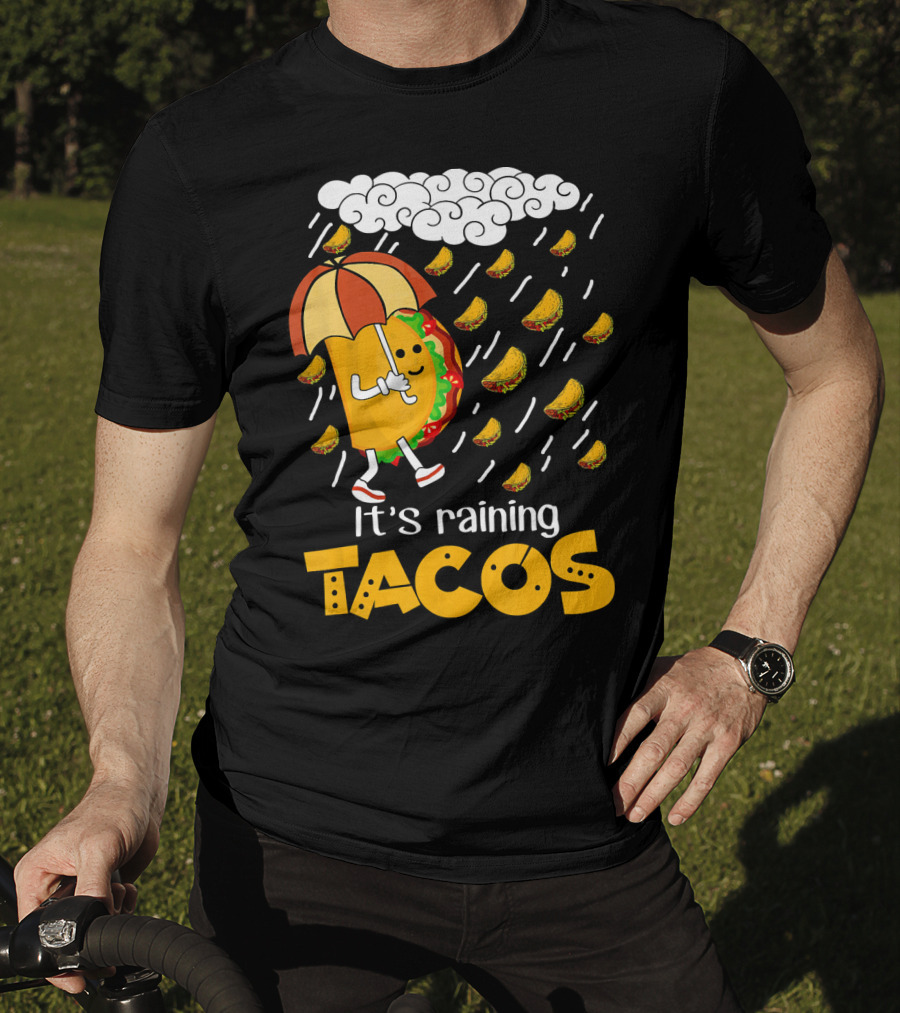 It's Raining Tacos Playful Cartoon Fun T-Shirt