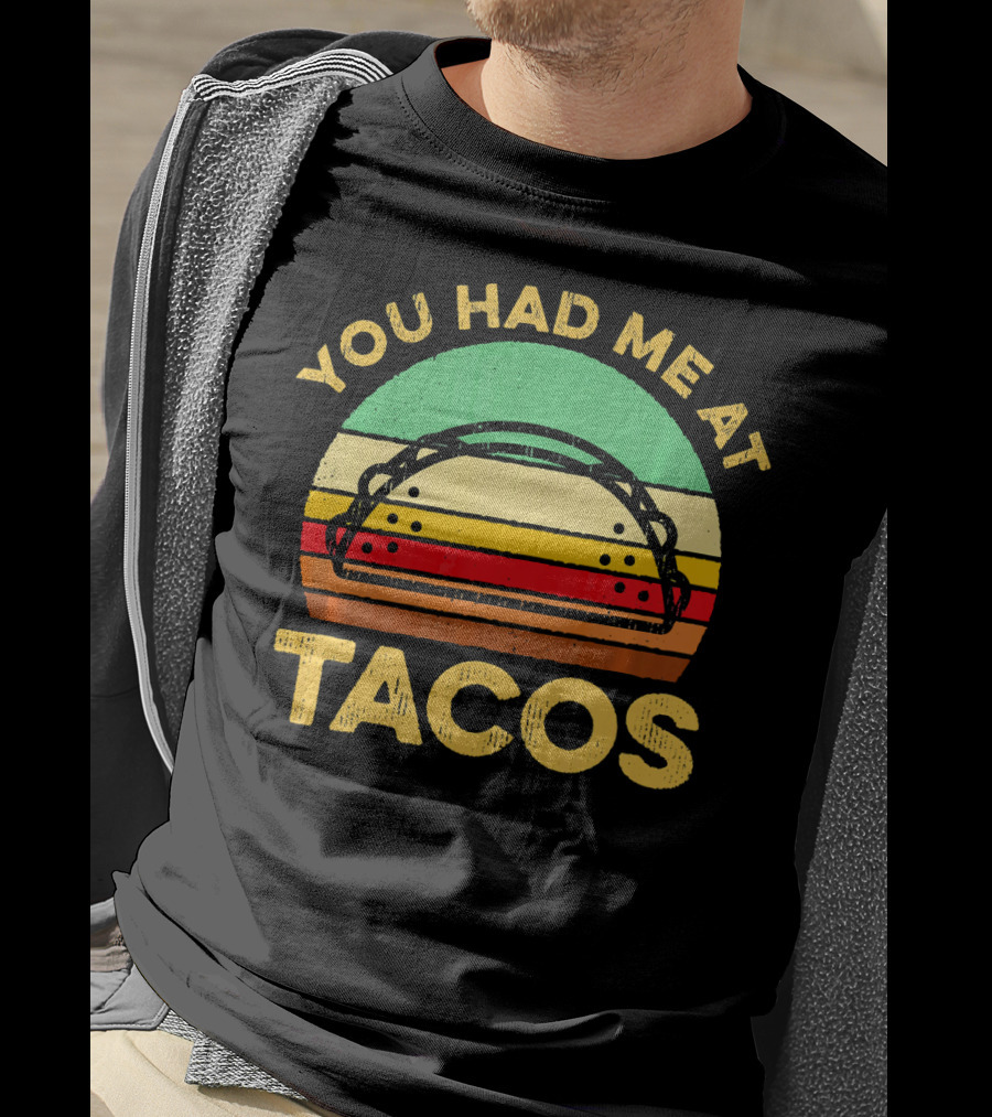 You Had Me At Tacos Retro Vintage Sunset Taco T-Shirt
