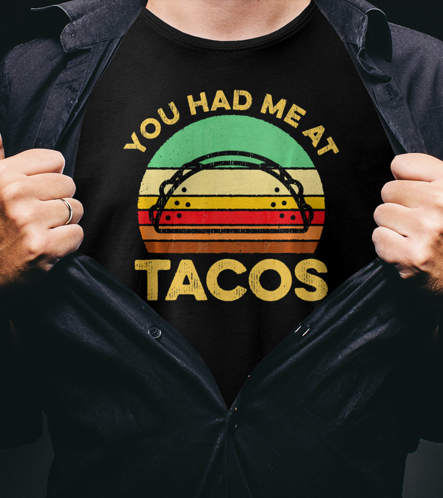 You Had Me At Tacos Retro Vintage Sunset Taco T-Shirt