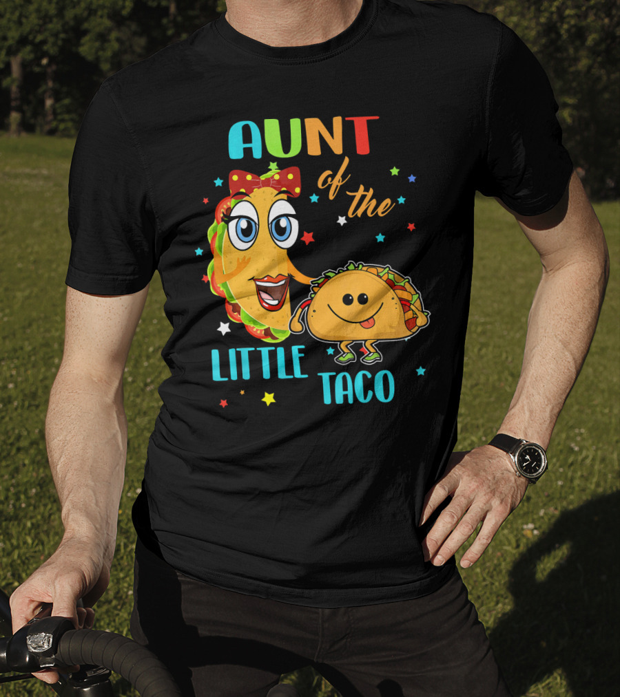 Aunt Of The Little Taco Funny Colorful Cartoon T-Shirt