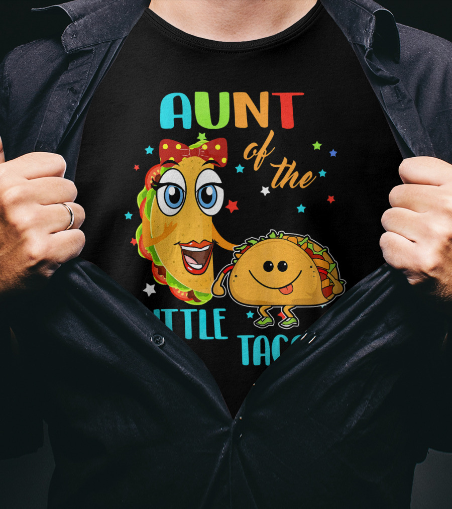 Aunt Of The Little Taco Funny Colorful Cartoon T-Shirt