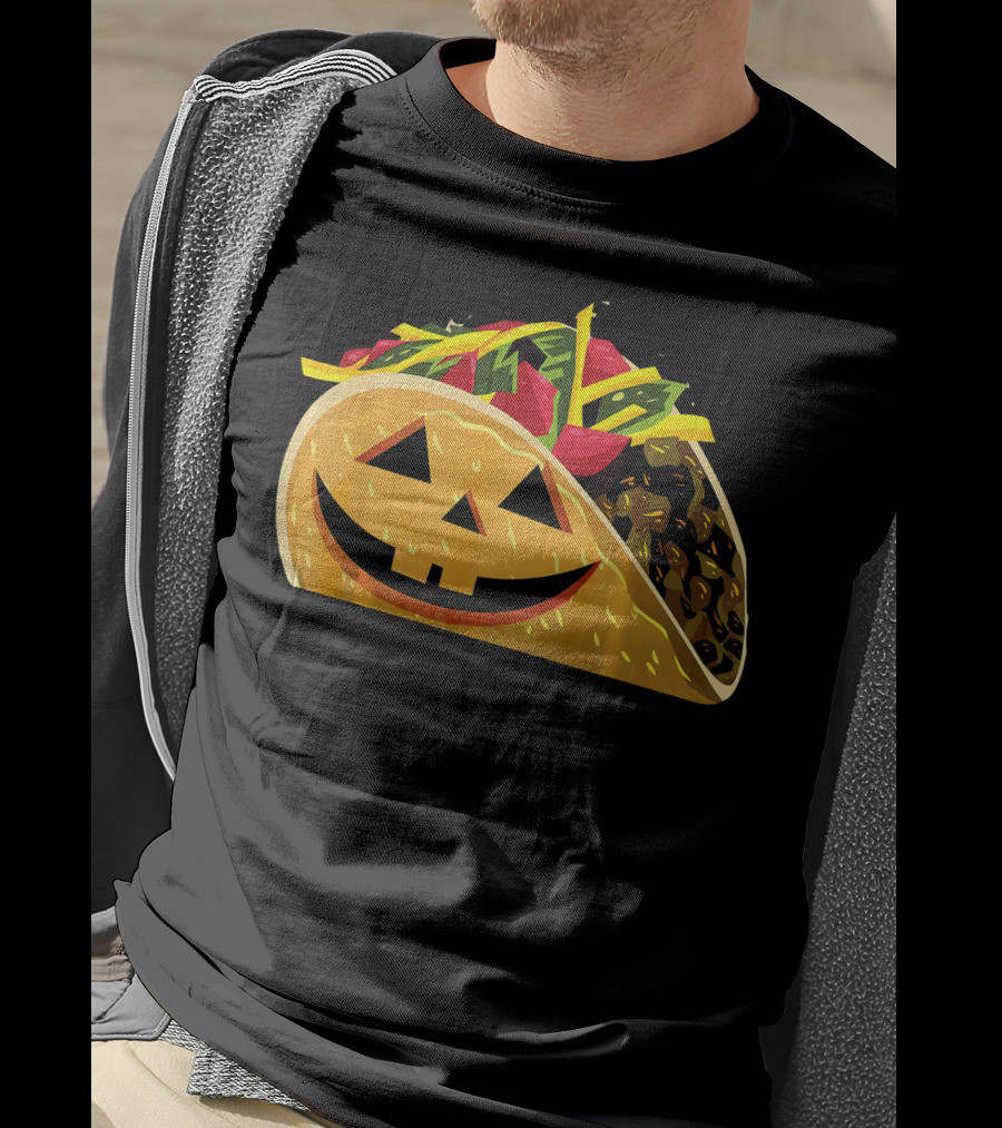 Taco Lantern Happy Haunted Halloween Mex Jack O' Lantern Taco T-Shirt