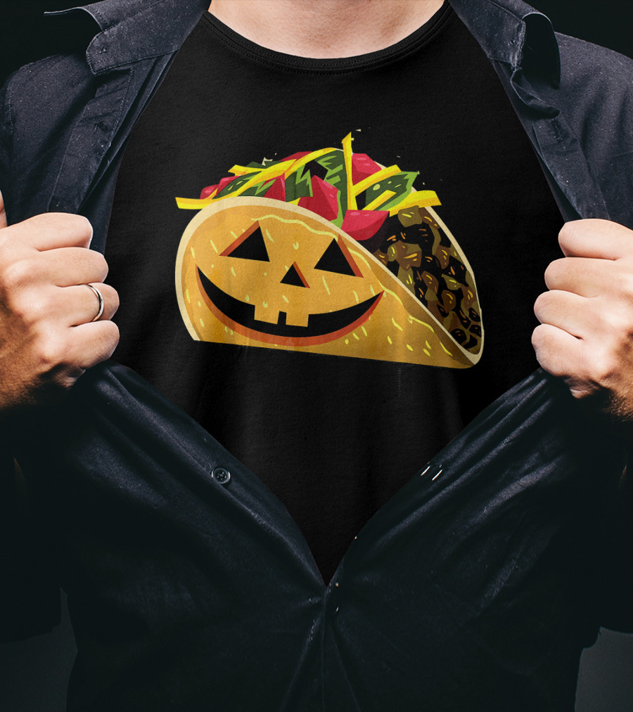Taco Lantern Happy Haunted Halloween Mex Jack O' Lantern Taco T-Shirt