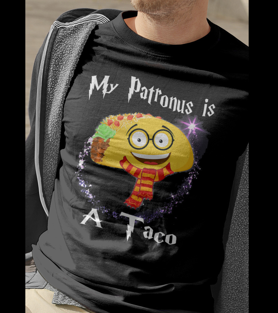 My Patronus Is A Taco Magic Sparkle Taco In Scarf T-Shirt