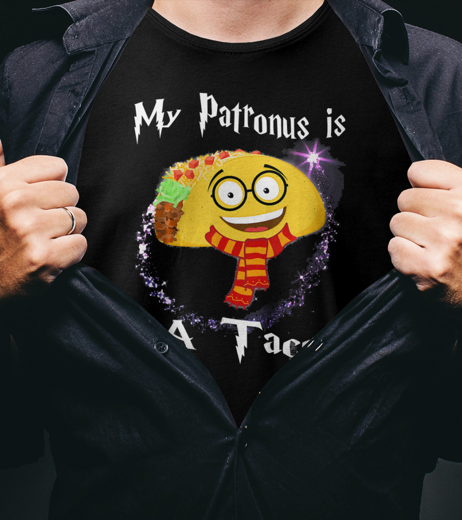 My Patronus Is A Taco Magic Sparkle Taco In Scarf T-Shirt