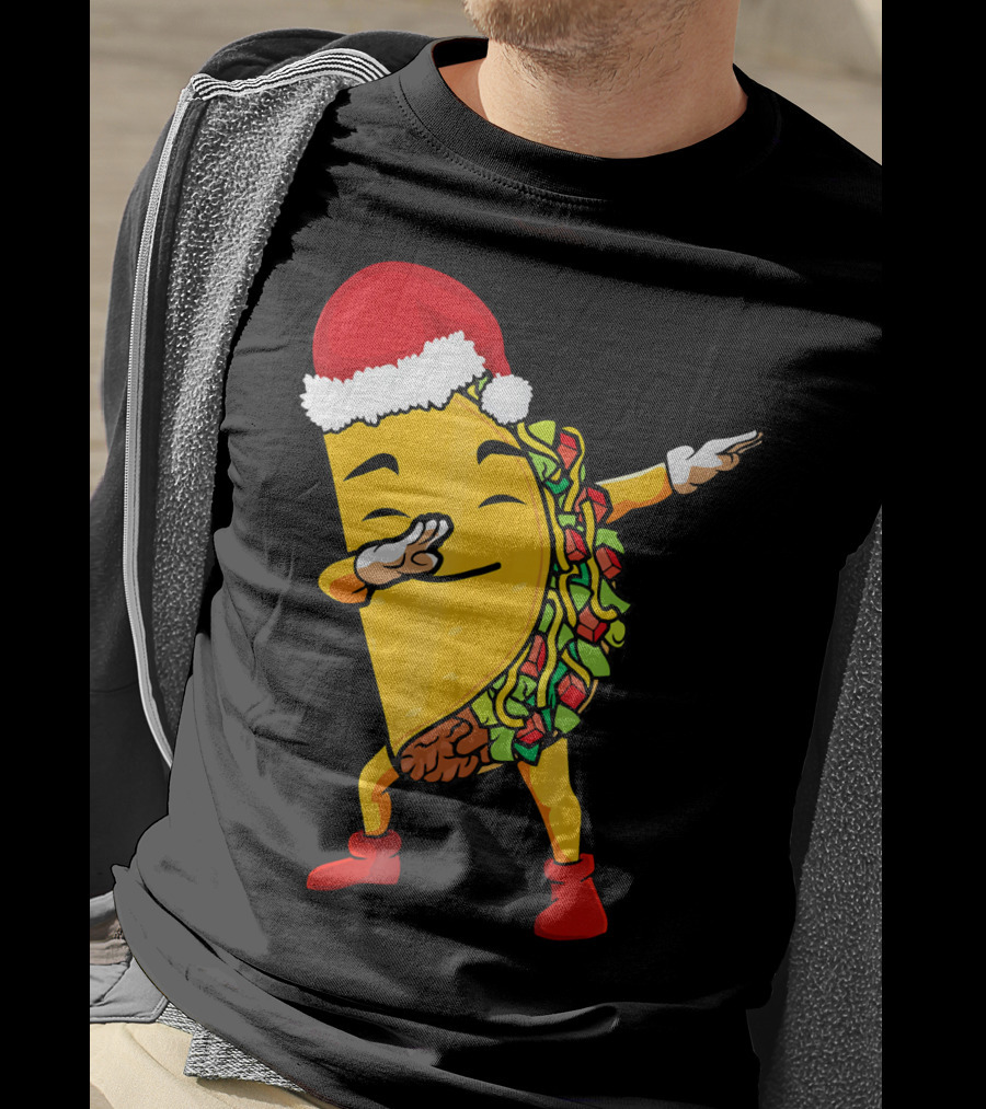 Funny Taco Santa Dabbing Christmas Matcher T-Shirt