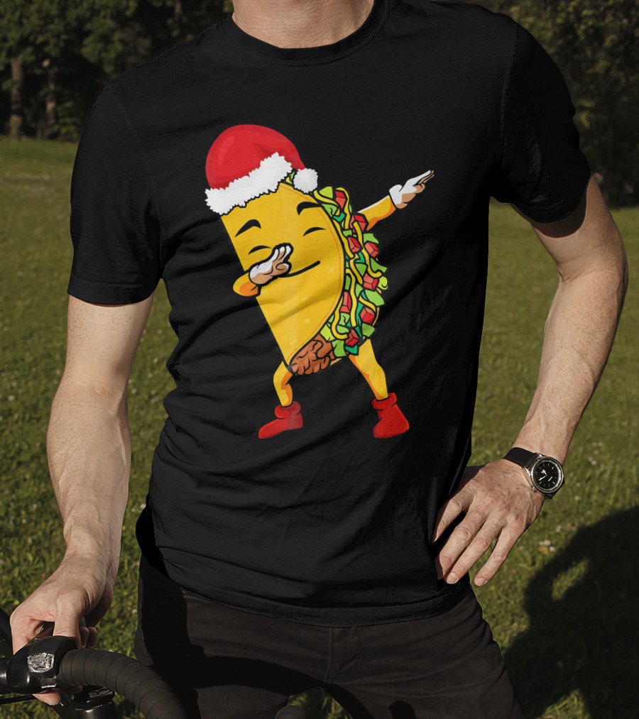 Funny Taco Santa Dabbing Christmas Matcher T-Shirt