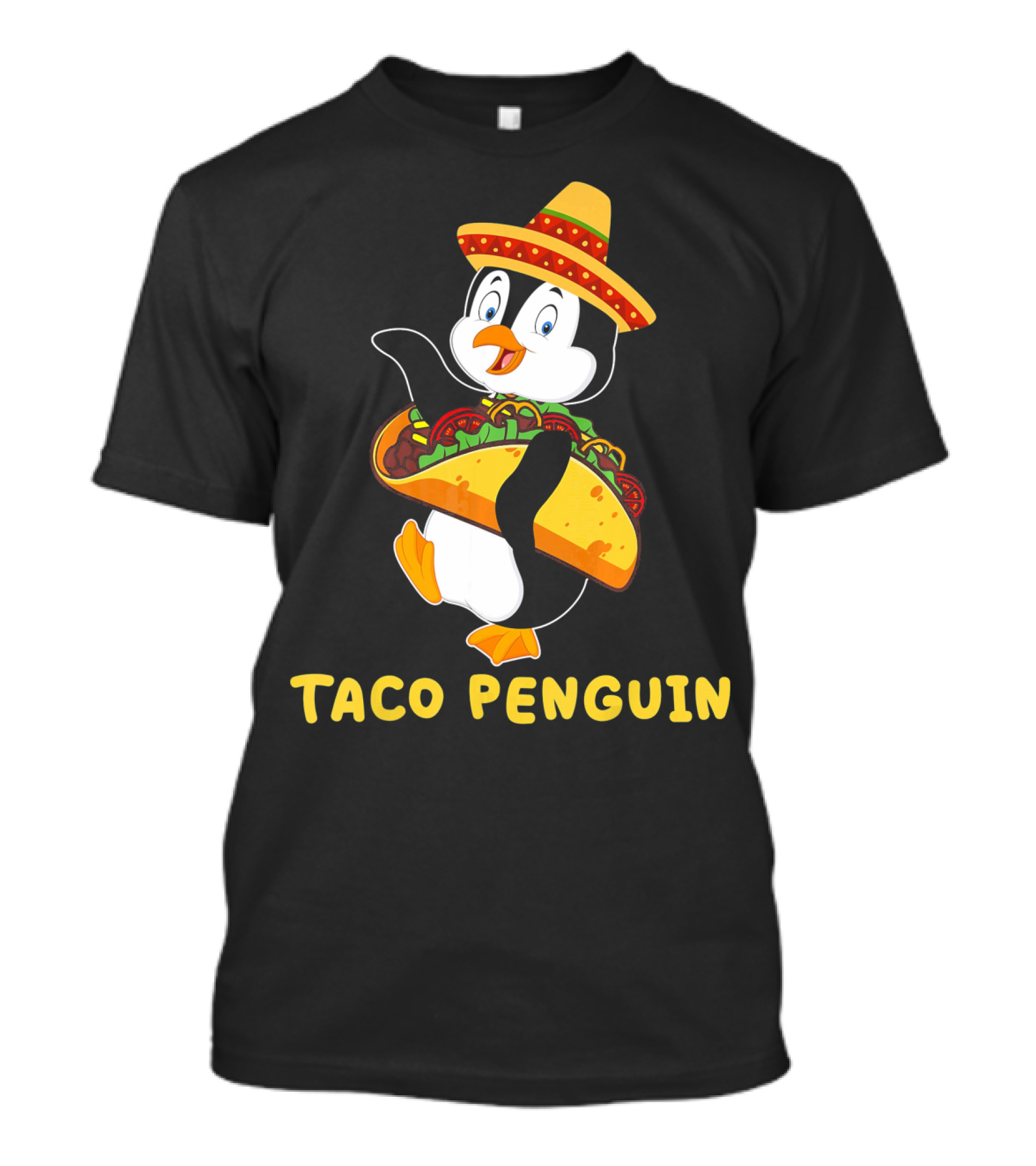 Taco Penguin Wearing Sombrero Celebrating Cinco De Mayo Fiesta T-Shirt