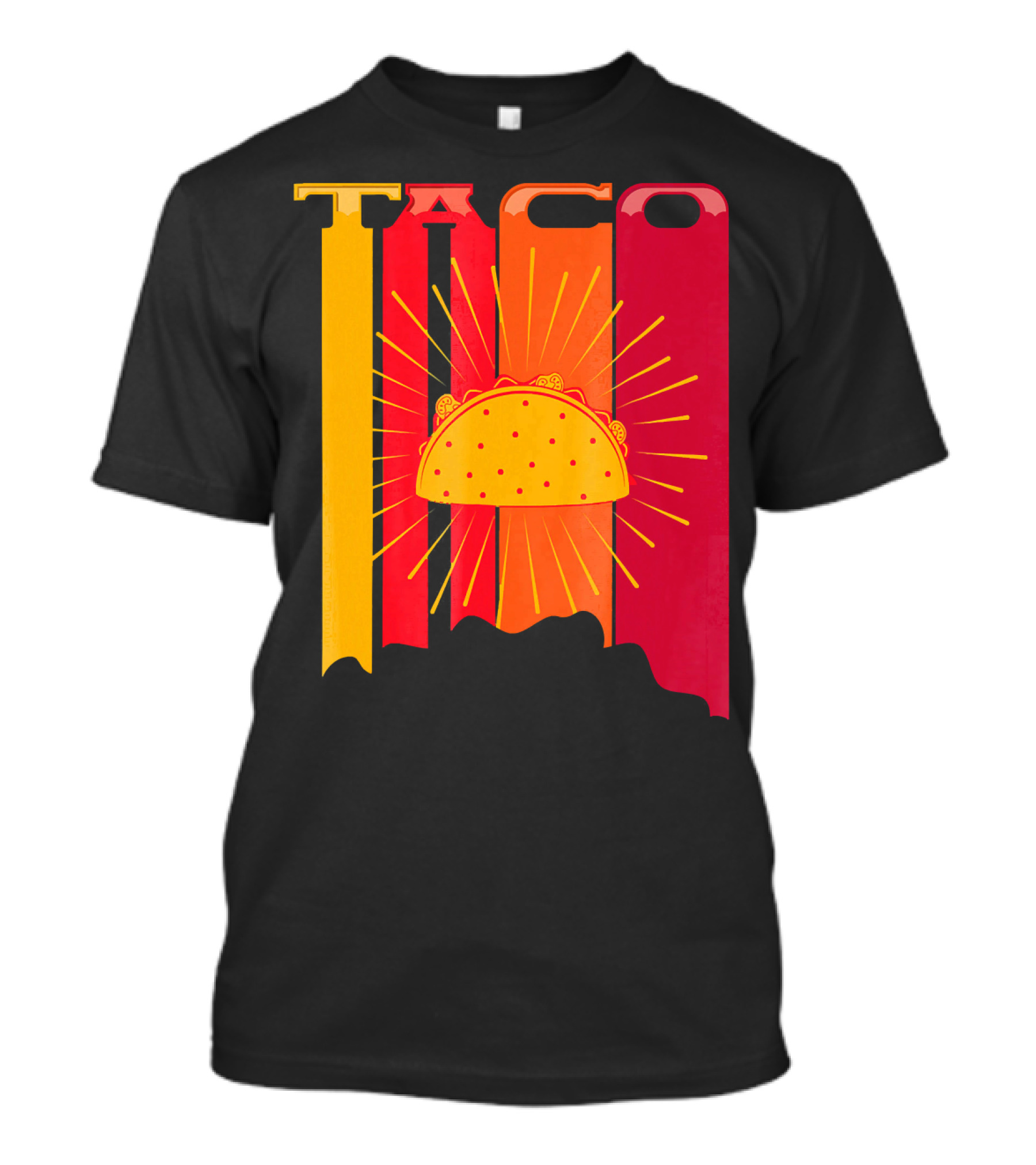 Retro Vintage 70s 80s Taco Sunburst Fiesta T-Shirt