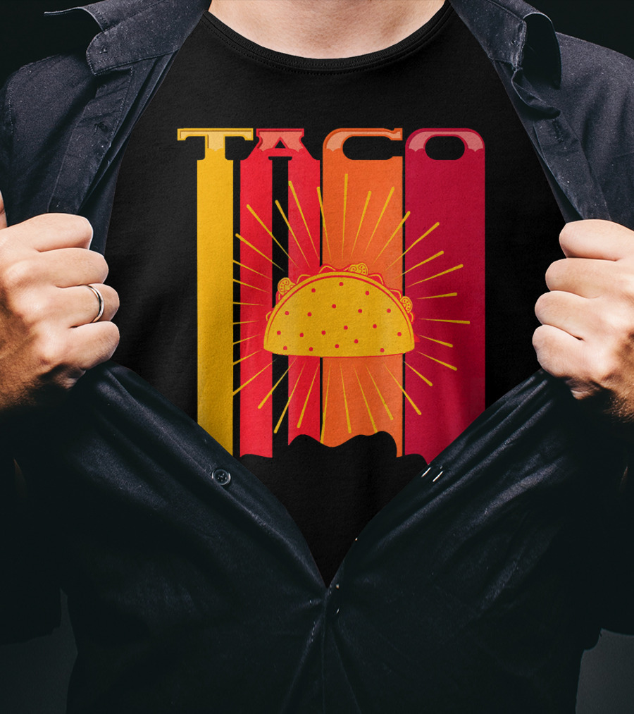 Retro Vintage 70s 80s Taco Sunburst Fiesta T-Shirt