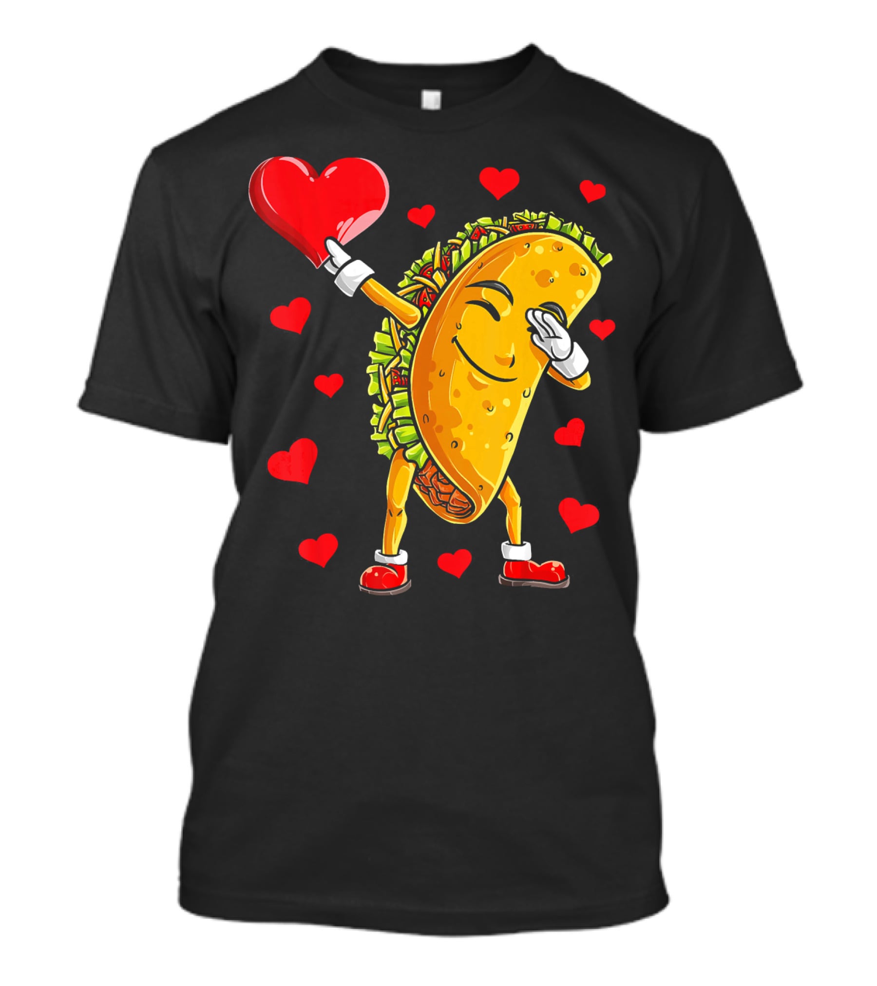 Dabbing Taco With Heart Valentines T-Shirt
