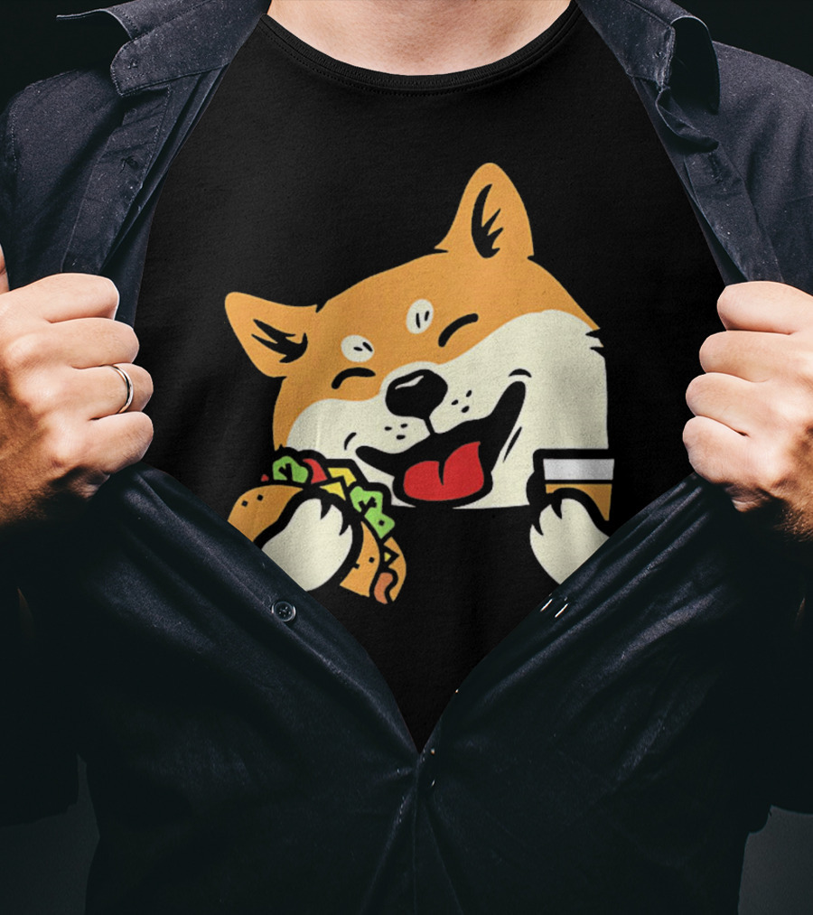 Cute Shiba Inu Taco Pocket Cinco De Mayo T-Shirt