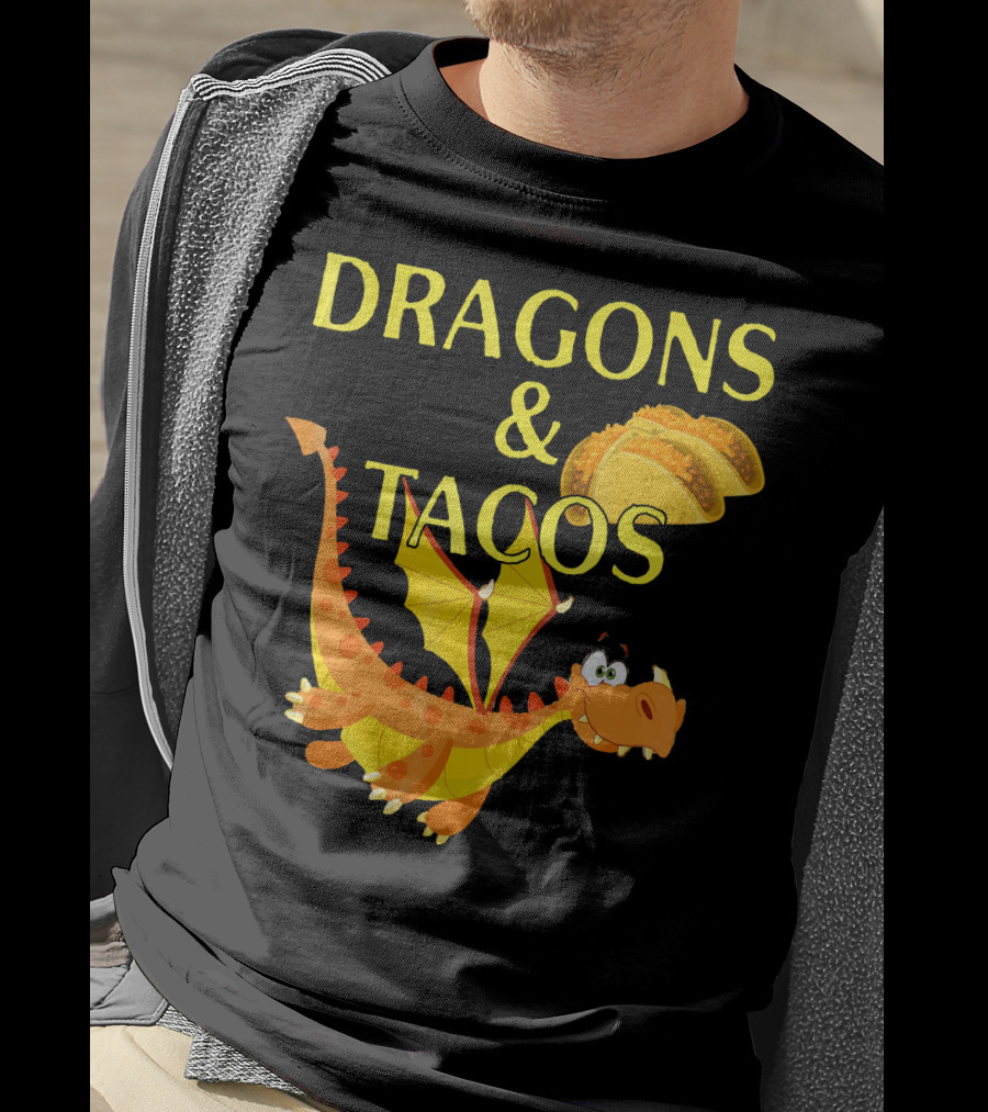 Dragons And Tacos Funny Fantas T-Shirt